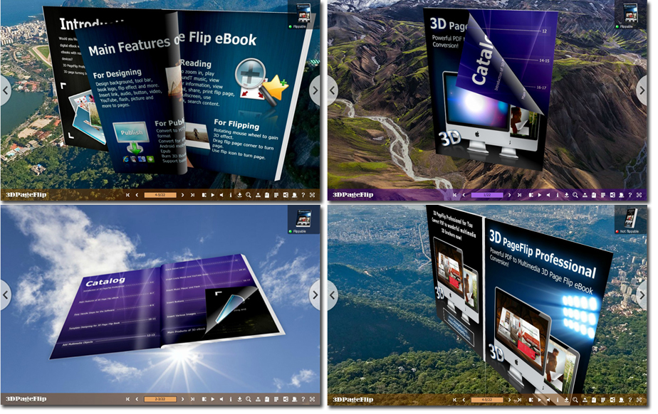 Spin Fantastic eBook in 360 Degree in 3D Panoramic Space with Page Turning Effect