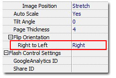 3d page flip book - flip orientation