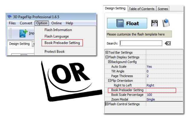 set web flipbook preloader