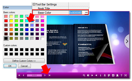 define tool bar color