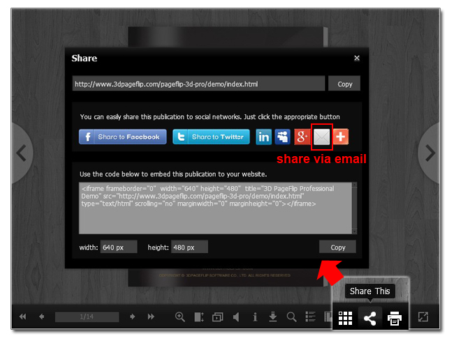 share flipbook via email