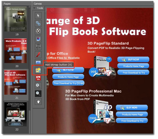 Enter “Page Editor” in 3D Page Flip Professional