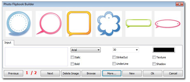 Click “Text” in the tool bar to select a beautiful clipart for your text