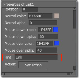Move to “Properties of Link” to make some settings for link