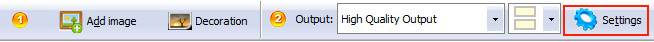 Choose the targeted image and click “Settings” in the tool bar