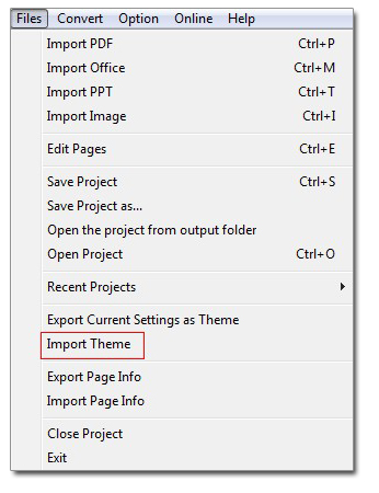 import flipbook theme