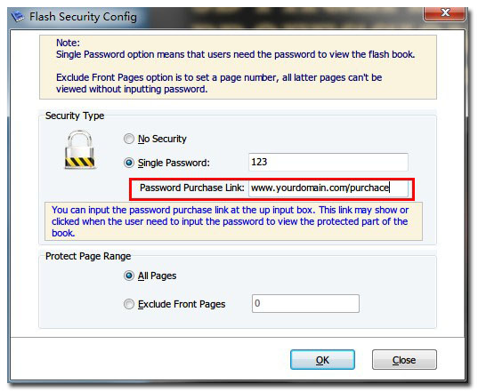 password_purchase_link_in_online_catalog_creator