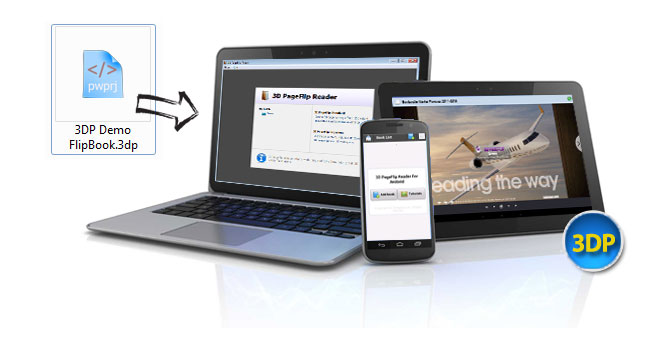 3dp flipbook for Android device and PC