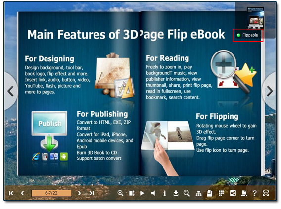 3D page flip eBook