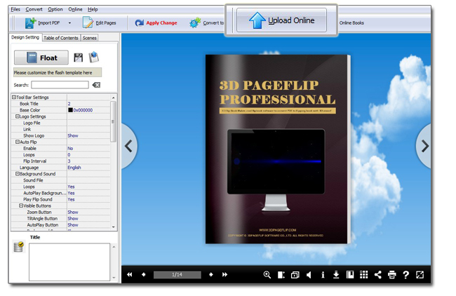 upload 3d flipbook online