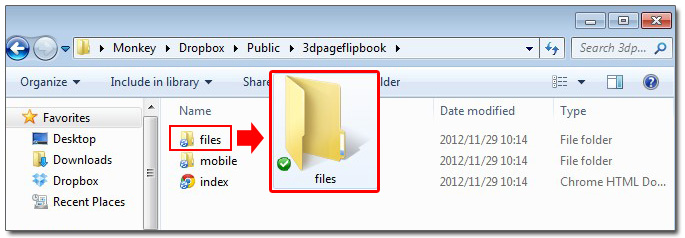 upload 3D eBook to dropbox