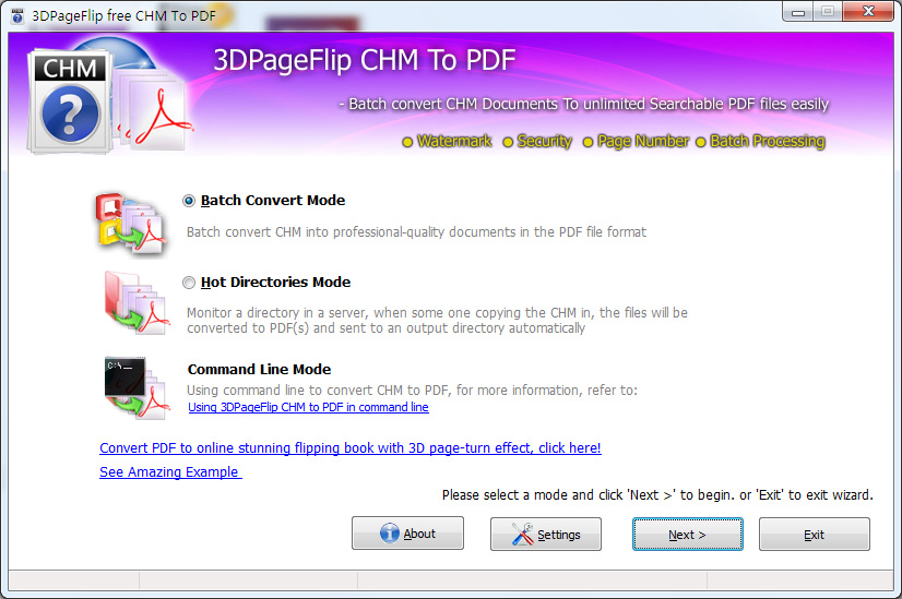 Windows 8 3DPageFlip CHM to PDF - freeware 1.7 full Windows 8 3DPageFlip CHM to PDF - freeware full