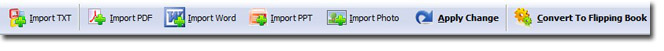 Tool Bar of Free Online Flipping Book Publisher