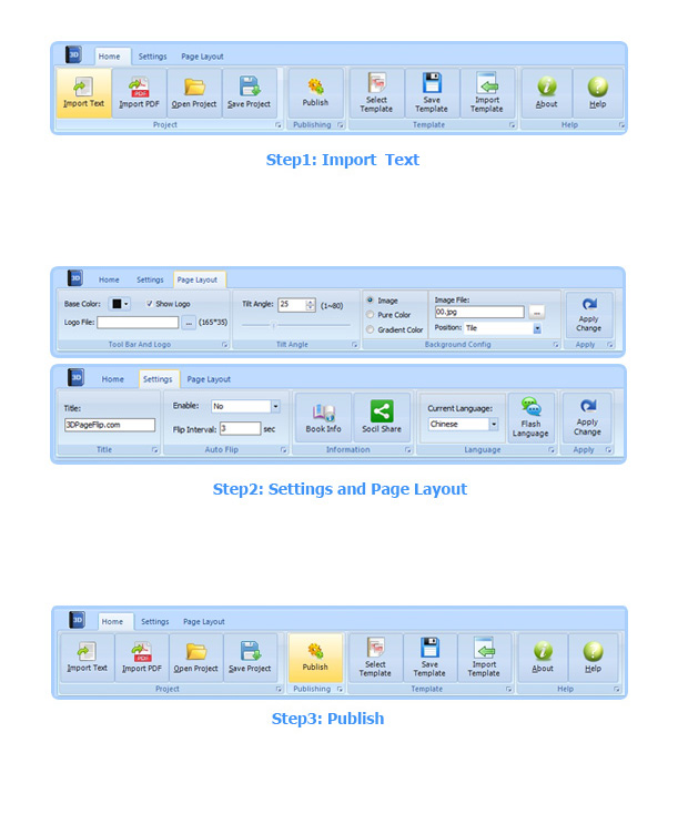 steps for FlipBook maker