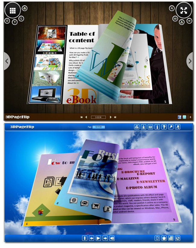 eBook with 3D vision