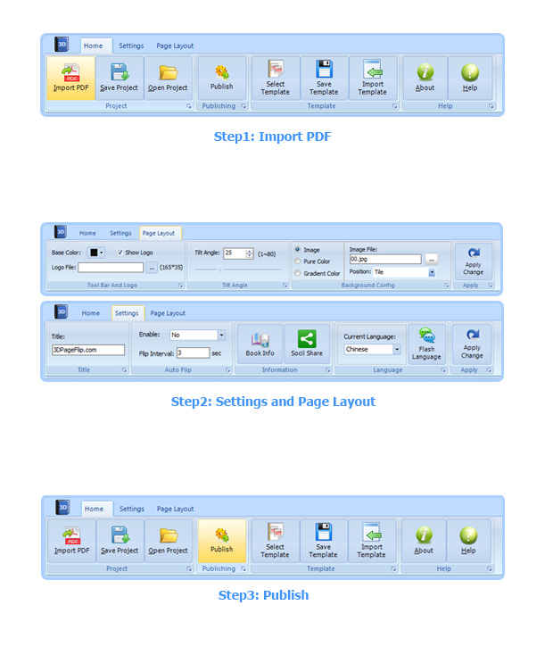 steps for FlipBook maker