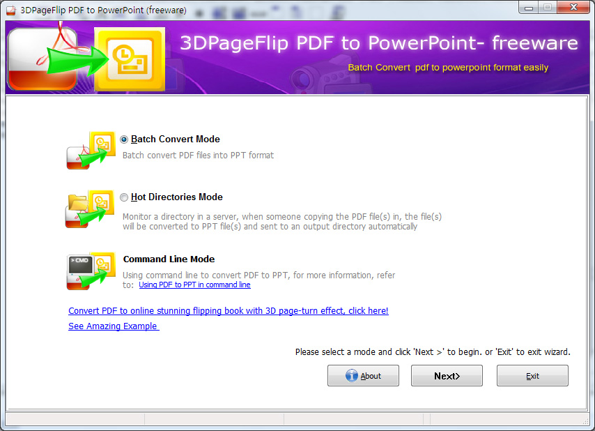 3DPageFlip PDF to PowerPoint - freeware screen shot