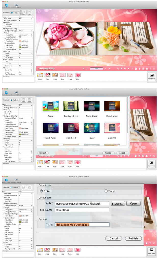 screenshots_for_image_to_flipbook_mac