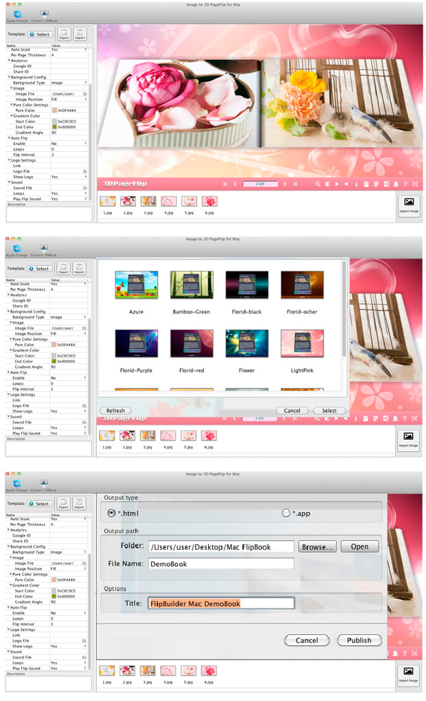 Image to 3D PageFlip for Mac screenshot