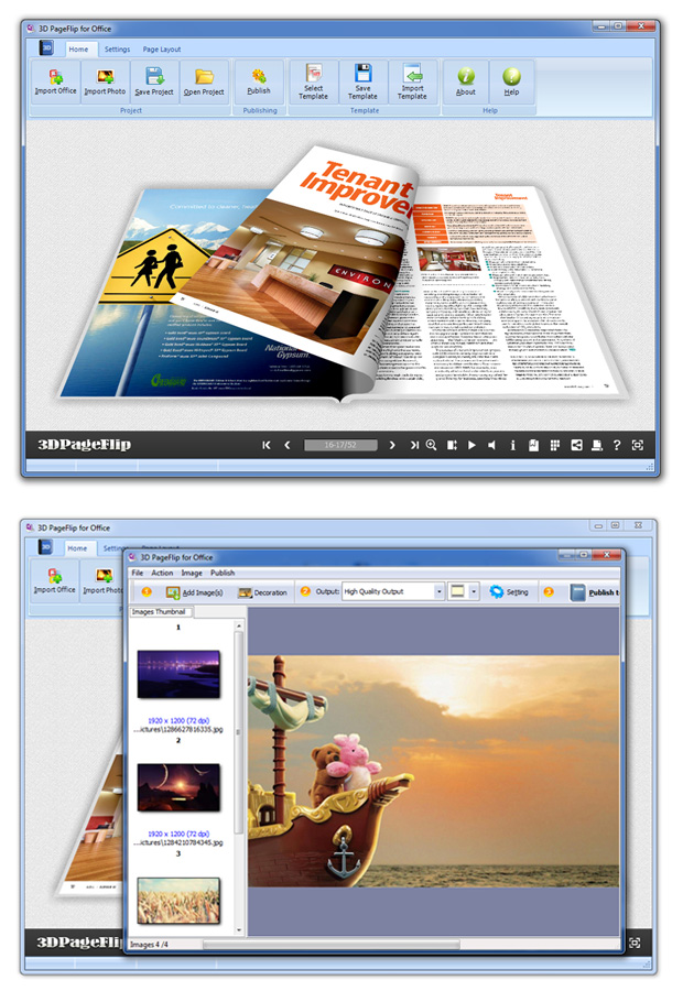 Convert Microsoft Office and PDF to 3D Flash FlippingBook