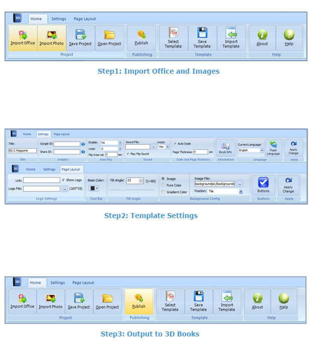 steps for FlipBook maker for office