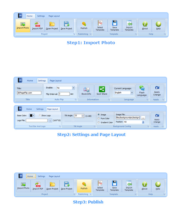 steps for FlipBook maker