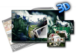 3D PageFlip Book White Flowers Theme