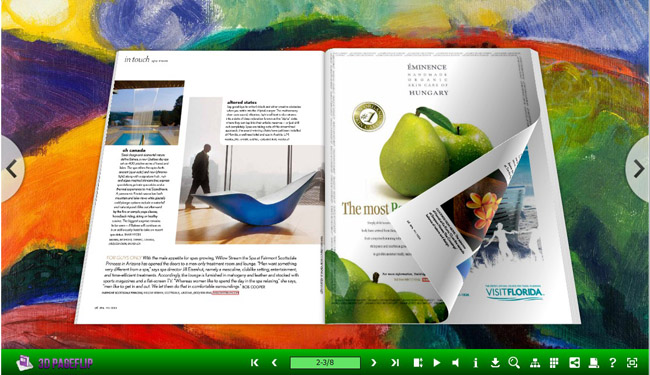 Abstract Painting templates for 3D Page flip book