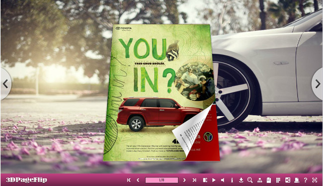 Car Templates for 3D Page Flip Book