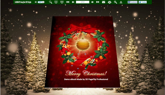 Christmas Tree Theme for 3D Flip Magazine