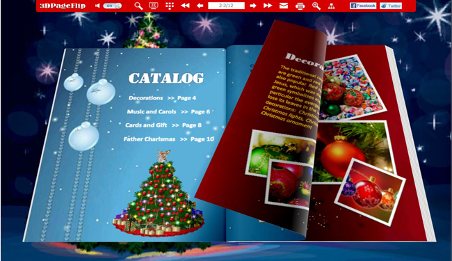 Christmas Tree Theme for 3D Flip Magazine
