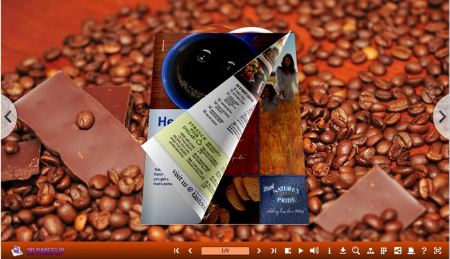 Coffee templates for 3D Page flip book