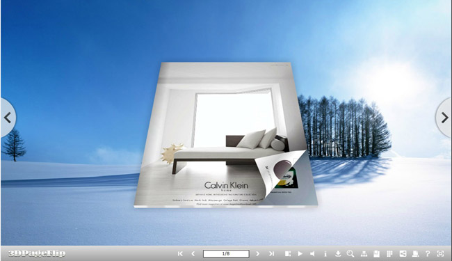 Cold Theme for 3D Page Flip Book