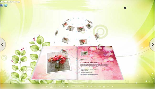 PageFlip eBook Flower Themes with 3D Fresh Vision