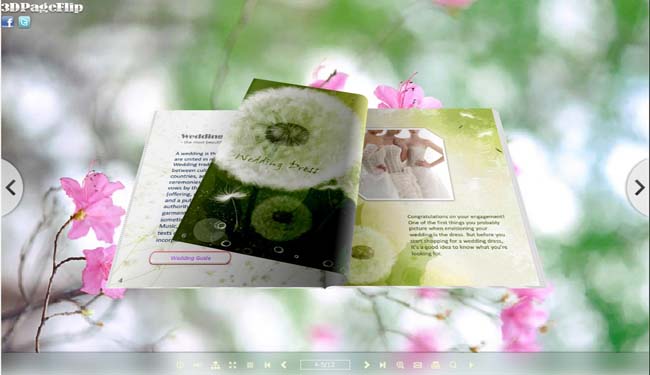 PageFlip eBook Flower Themes with 3D Fresh Vision