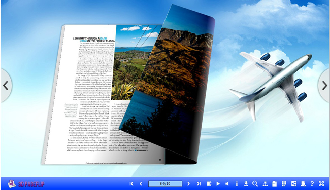 3D Flying Theme for Page Flip Book
