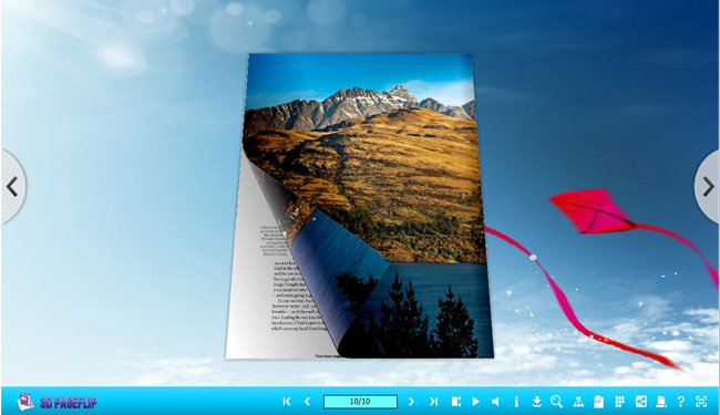 3D Flying Theme for Page Flip Book