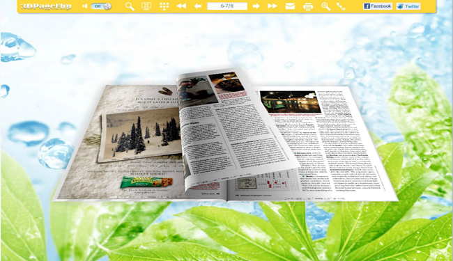 Greenery Template for 3D Page Turn Book

