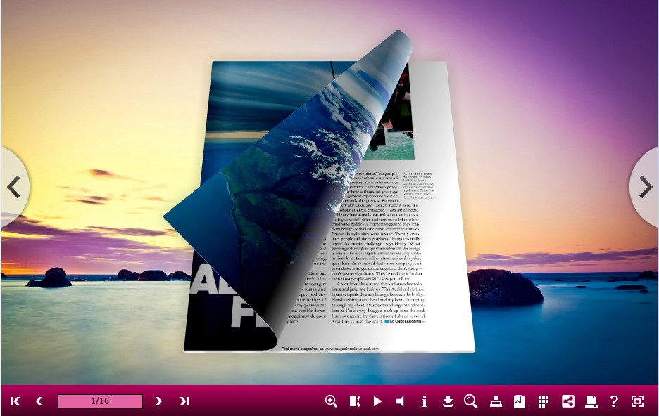3D PageFlip Book Seaside Theme

