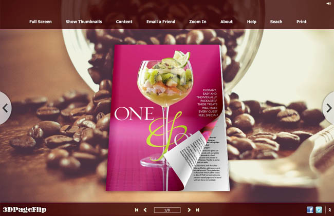 Coffee Style Theme for 3D Page Turning Book