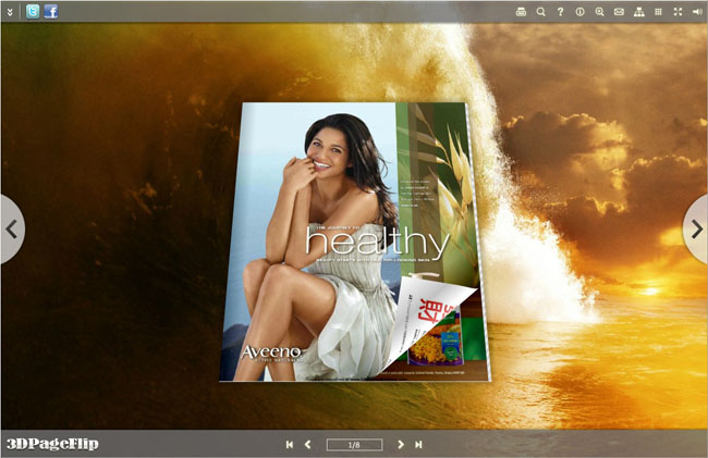 Windows 7 Wave Style Theme for 3D Book 1.0 full