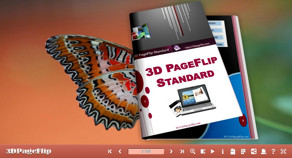 Windows 8 3DPageFlip Free Butterfly Templates full