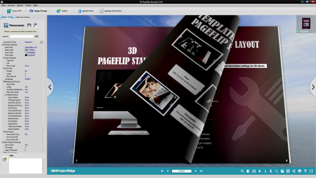 intuitive 3DPageFlip software interface