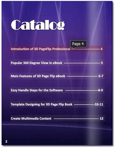 catalog for 3D page flip book
