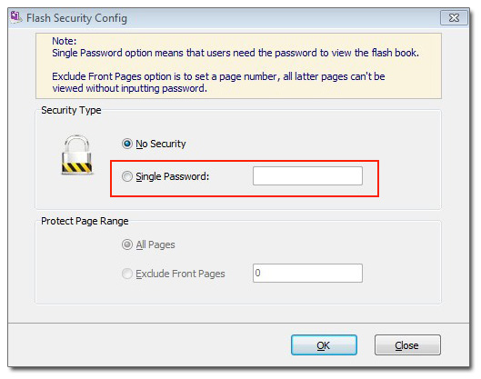 Choose “Single Password” and input your password