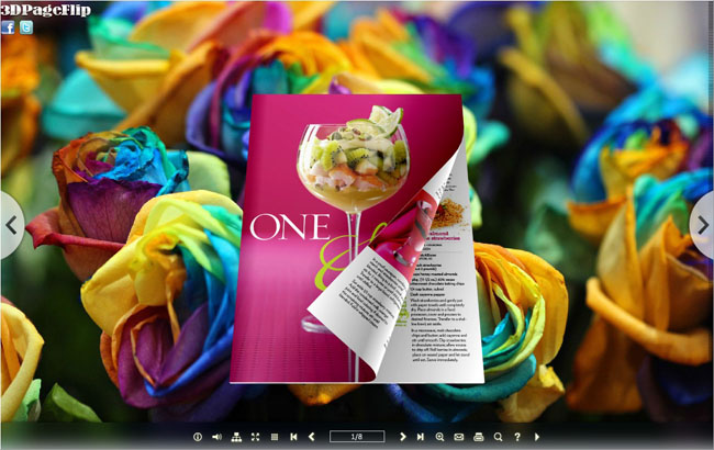 Rainbow Blossom Style Theme for 3D Page Turning Book