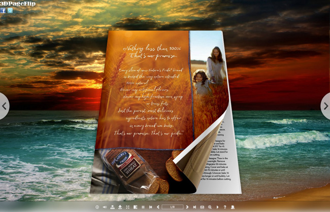 Sunglow Style Theme for 3D Page Turning Book[3DPageFlip.com]